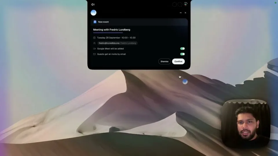 Incredible creating a calendar event from a spoken request